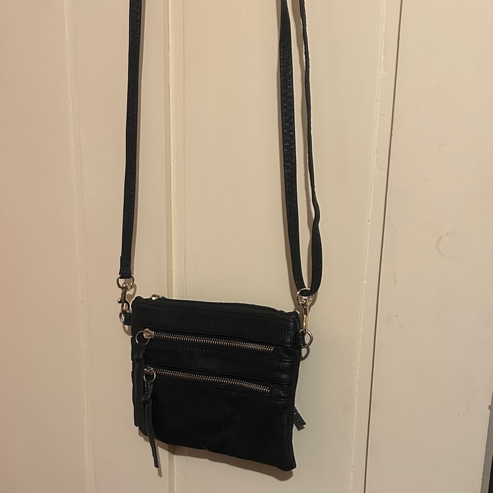Black Crossbody Bag leather